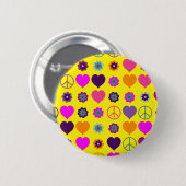 Een ventilatorhartoperspatroon en uw ruggengraat. ronde button 5,7 cm (Voorkant /achterkant)