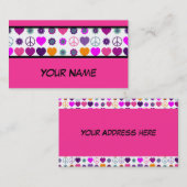 Een ventilatorhartoperspatroon en uw ruggengraat. visitekaartje (Voorkant / Achterkant)