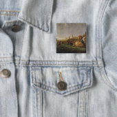 Een ver Uitzicht van Dordrecht Vierkante Button 5,1 Cm (In situ)