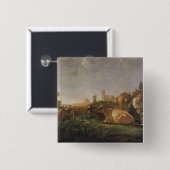 Een ver Uitzicht van Dordrecht Vierkante Button 5,1 Cm (Voorkant /achterkant)