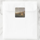 Een ver Uitzicht van Dordrecht Vierkante Sticker (Tas)