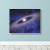 Een ver weg gelegen zonnestelsel canvas afdruk (Insitu (Houten vloer))