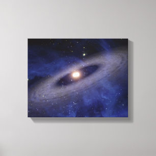 Een ver weg gelegen zonnestelsel canvas afdruk
