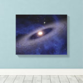 Een ver weg gelegen zonnestelsel canvas afdruk (Insitu (Houten vloer))