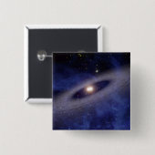 Een ver weg gelegen zonnestelsel vierkante button 5,1 cm (Voorkant /achterkant)