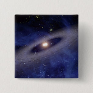 Een ver weg gelegen zonnestelsel vierkante button 5,1 cm