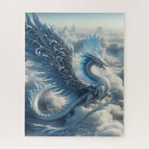 Een verbazingwekkende draak omringd door wolken  legpuzzel