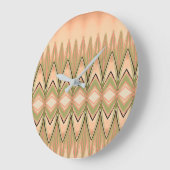 Een verbluffend design met groen en koraal grote klok (Hoek)