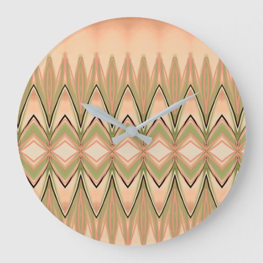 Een verbluffend design met groen en koraal grote klok (Voorkant)