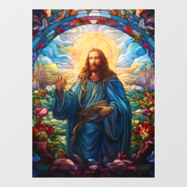 Een verbluffend Jezus venster vastklampen Raamsticker