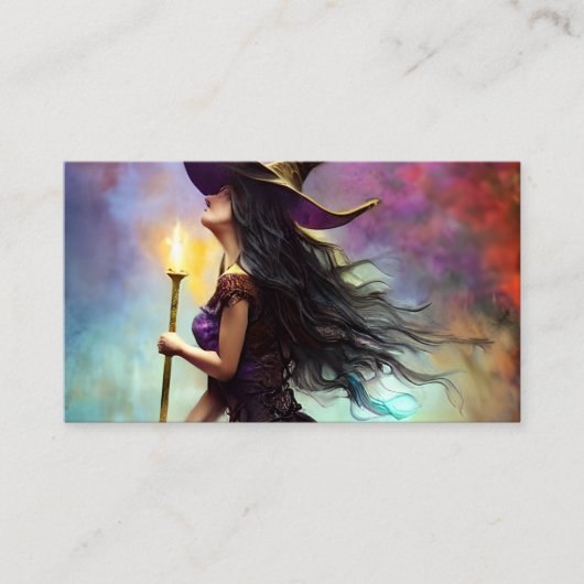 Een verbluffend realistische heks-Triptych Visitekaartje (Voorkant)