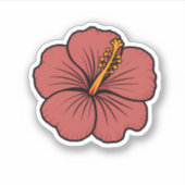 Een verbluffende hibiscusbloem sticker (Voorkant)