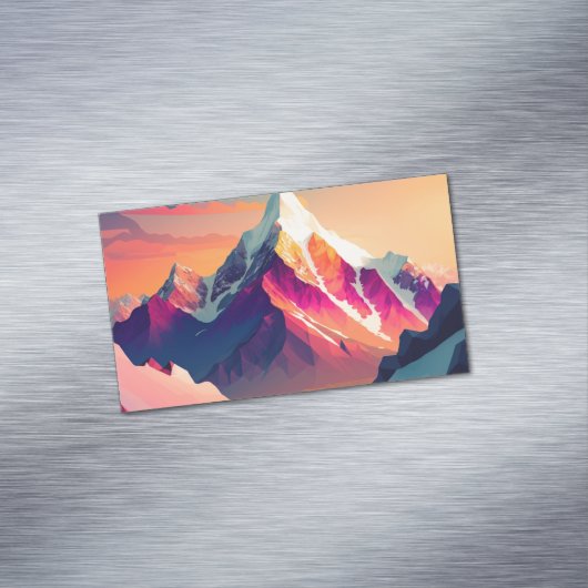 Een verbluffende zonsondergang boven kleurrijke sn magnetisch visitekaartje (Voorbeeld)