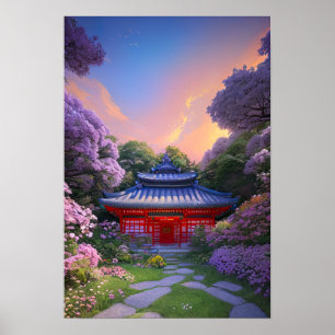 Een verborgen juweel in de serene tuin poster