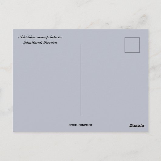 Een verborgen moerasmeer in Jämtland Zweden Briefkaart (Achterkant)