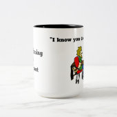 Een verdachte ondervragen - Humoreuze koffie-Mok Tweekleurige Koffiemok (Center)