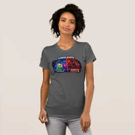 Een verdeeld huis Cartoon gespleten paneel T-shirt