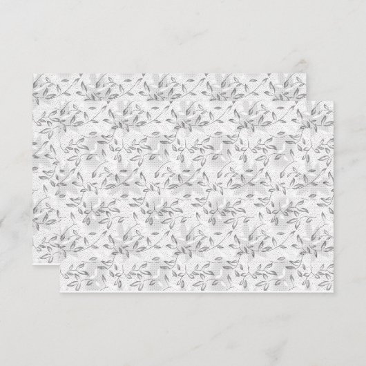 Een verfijnd zwart-wit bloemmotief, hoogtepunt bedankkaart (Voorkant / Achterkant)