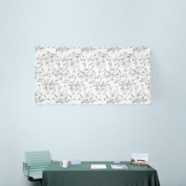 Een verfijnd zwart-wit bloemmotief, hoogtepunt spandoek