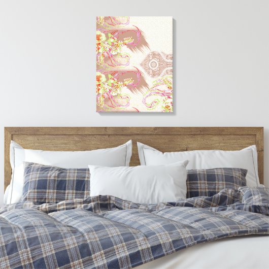 Een verfijnde bloemige regeling met  det canvas afdruk (Insitu (Slaapkamer))