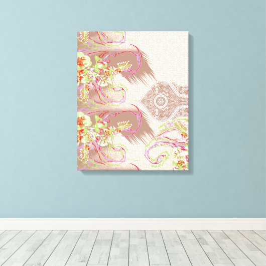 Een verfijnde bloemige regeling met  det canvas afdruk (Insitu (Houten vloer))