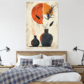 Een verfijnde moderne abstracte wandkunst canvas afdruk (Insitu (Slaapkamer))