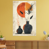 Een verfijnde moderne abstracte wandkunst canvas afdruk (Insitu (Woonkamer))