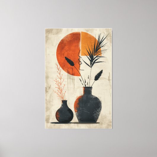 Een verfijnde moderne abstracte wandkunst canvas afdruk (Voorkant)