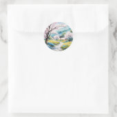 Een verfrissende melodie 022 ronde sticker (Tas)