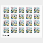 Een verfrissende melodie 022 vierkante sticker (Vel)