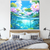 Een verfrissende melodie 034 canvas afdruk (Insitu (Slaapkamer))