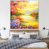 Een verfrissende melodie 035 canvas afdruk (Insitu (Slaapkamer))