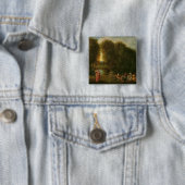 Een vergadering in een Park Vierkante Button 5,1 Cm (In situ)