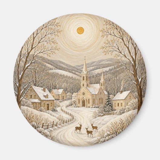Een Vergulde Winterhaven Magneet (Voorkant)