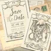 Een verhaal van Dragon Love Save the Date Uitnodig Kaart