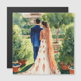 "Een verhaal van twee harten: [Couple's Names] Zeg Magnetische Uitnodiging