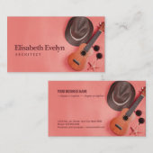 een verhoogd uitzicht ukulele; zonnebrillen visitekaartje (Voorkant / Achterkant)