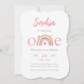 Een verjaardag Boho Rainbow Theme uitnodiging (Voorkant)