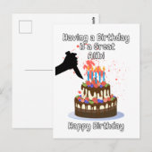 Een verjaardag is een goed alibi  briefkaart (Voorkant / Achterkant)