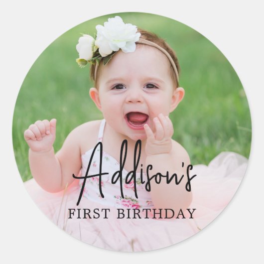 EEN VERJAARDAG RONDE STICKER (Voorkant)