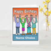 Een verjaardag vieren en personaliseren met naam kaart (Gele Bloem)