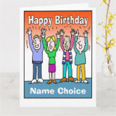 Een verjaardag vieren en personaliseren met naam kaart (Gele Bloem)