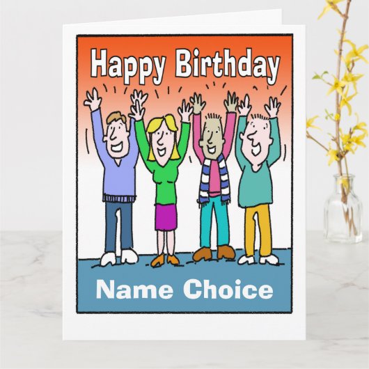 Een verjaardag vieren en personaliseren met naam kaart (Gele Bloem)