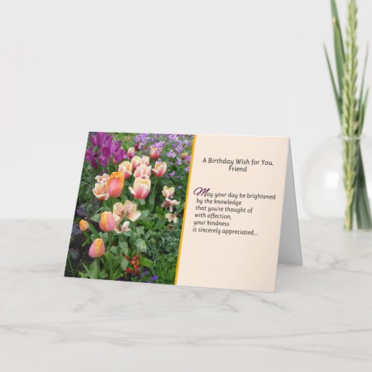 Een verjaardag voor jou, vriend kaart (Voorkant)