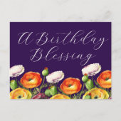 Een verjaardag zegen Floral Briefkaart (Voorkant)