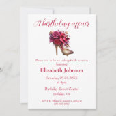 Een verjaardagsaffaire op hoge hakken kaart (Voorkant)