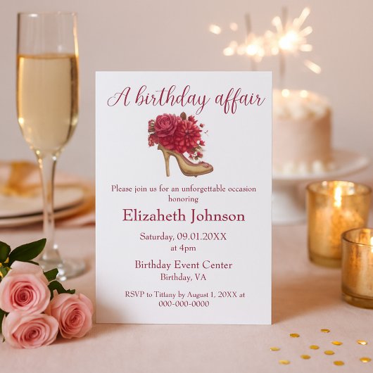 Een verjaardagsaffaire op hoge hakken kaart