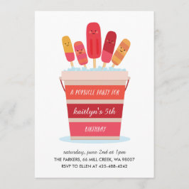Een verjaardagsfeestje van een Popsicle Party Kind Kaart