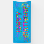 Een verjaardagsfeestje voor hem spandoek (Verticaal)