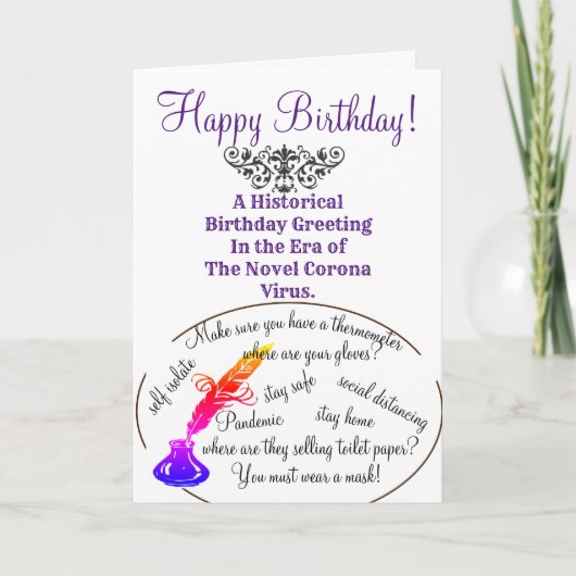 Een verjaardagsgroet in het tijdperk van het coron kaart (Voorkant)